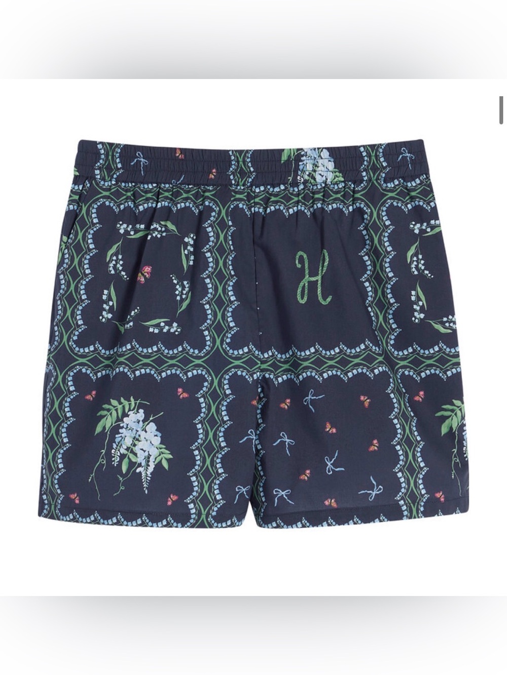 NWT Hill House Leo Shorts Navy Floral Patchwork Cotton size 3/4 Y Toddler Boy